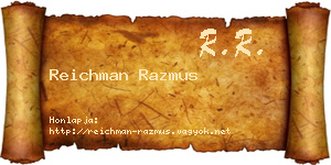 Reichman Razmus névjegykártya